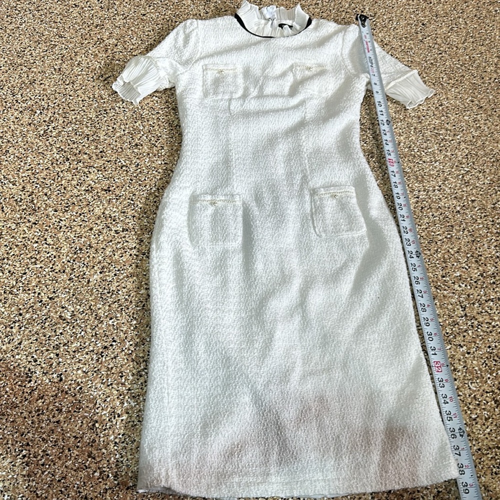 Elegant White Dress With Frills View 5